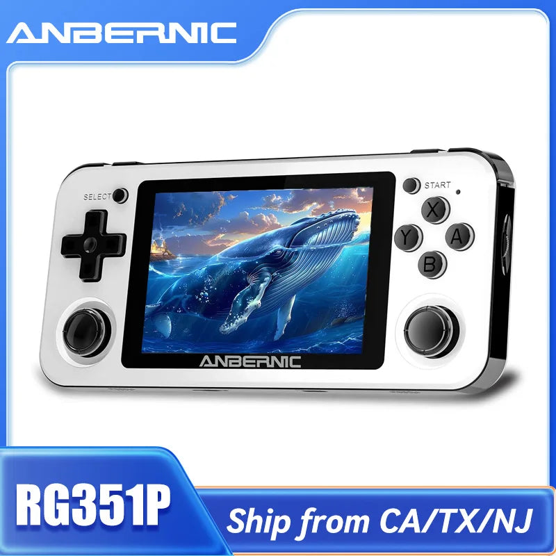 ANBERNIC RG351P Handheld Retro Game Console 3.5 Inch IPS Screen 64G TF Card 2500 Classic Games 3500 mAh Double 3D rocker Gift