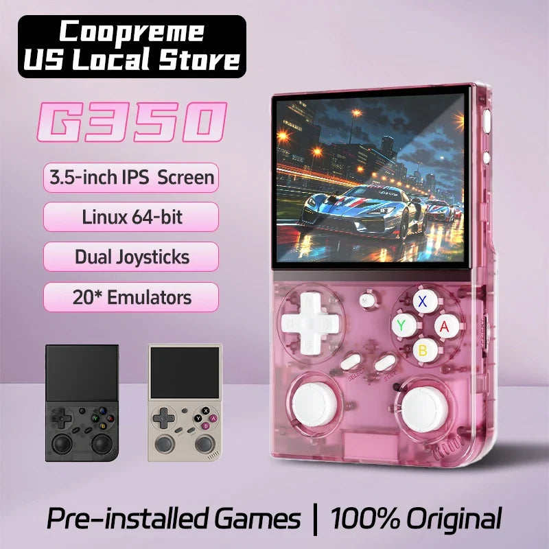 G350 Handheld Game Console 3.5'' IPS Screen Linux System Dual Joystick Vibration Motor Retro Portable Video Console Gift