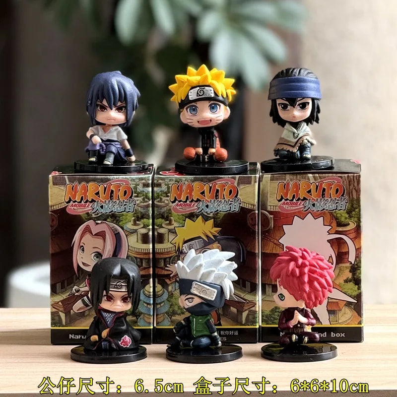 Naruto hand-made blind box, full set of Q version Naruto Sasuke Kakashi, I love Luo cartoon ornaments doll birthday gift anime