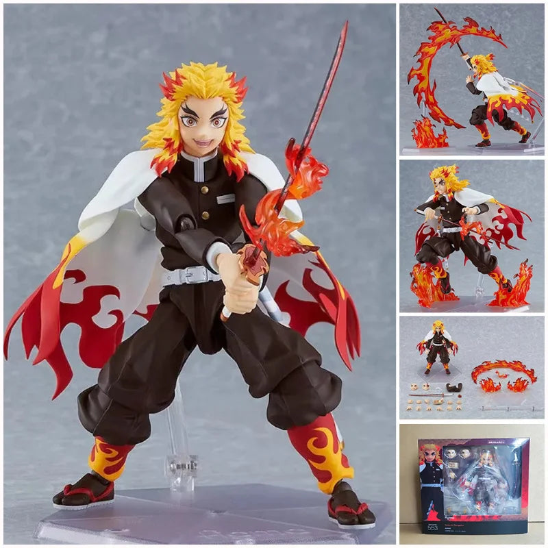 17cm Figma Demon Slayer Figure Kimetsu No Yaiba Rengoku Kyoujurou 553 Tanjirou 498 Kamado Nezuko Kamado 508 Agatsuma Zenitsu 522