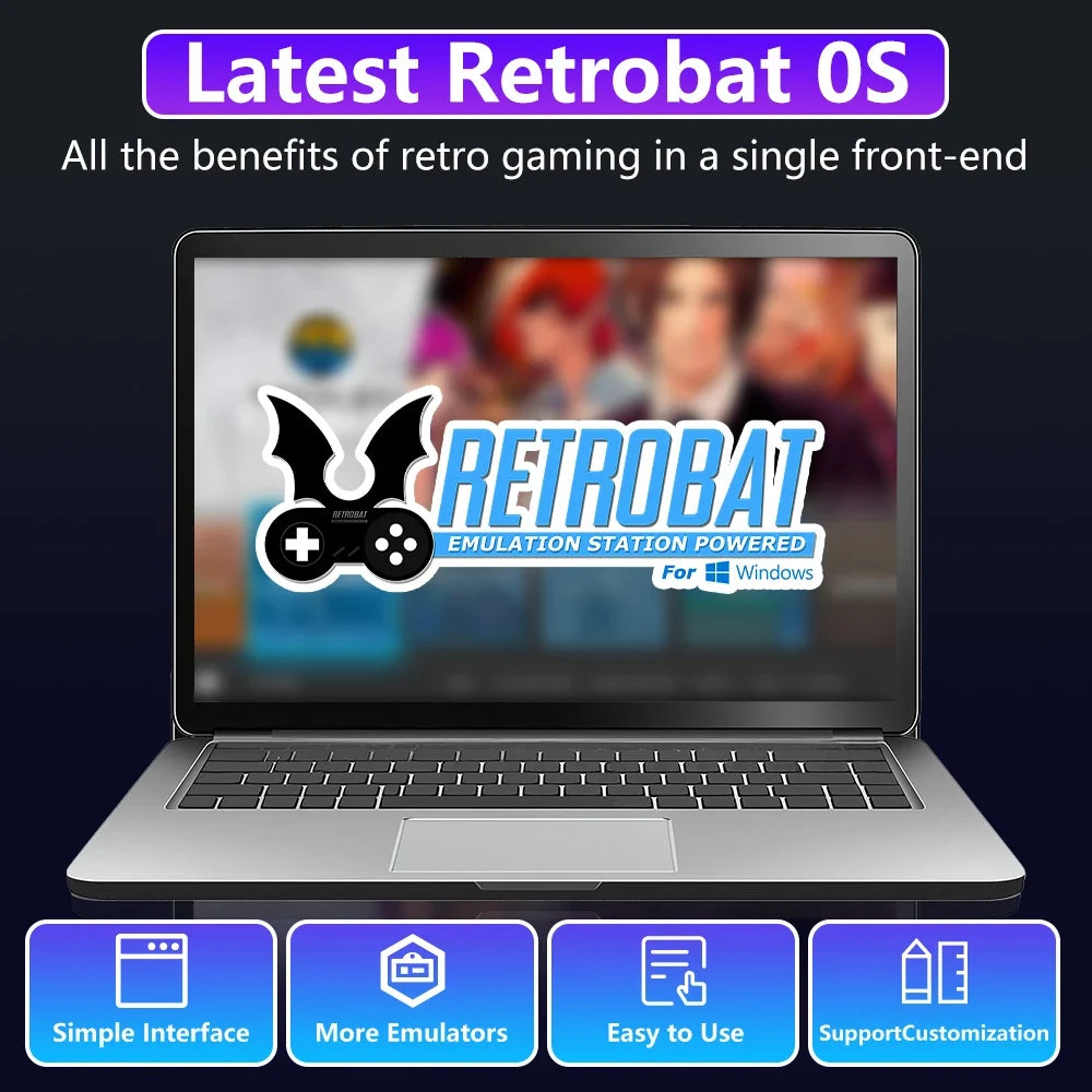 Retrobat 8GB Game TF Card Retro Gaming Memory Card With 3168 Retro Games&2 PC Games 9 Emulators  For Rog Ally/Rog Ally X/GPD WIN