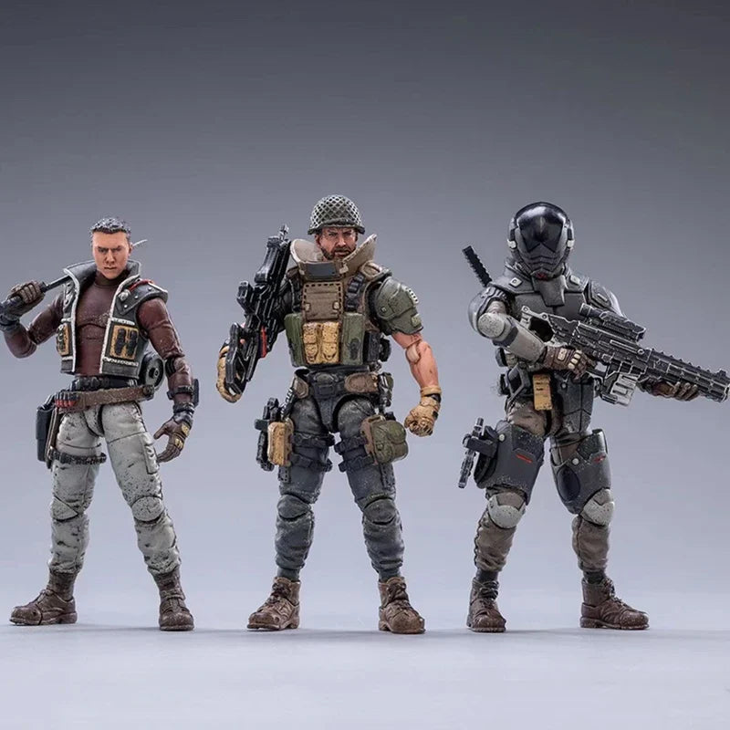 JOYTOY 1/18 Action Figure Dark Source Characters Trio Toy Soldiers Anime Figurines Military Model for Hobby Collection