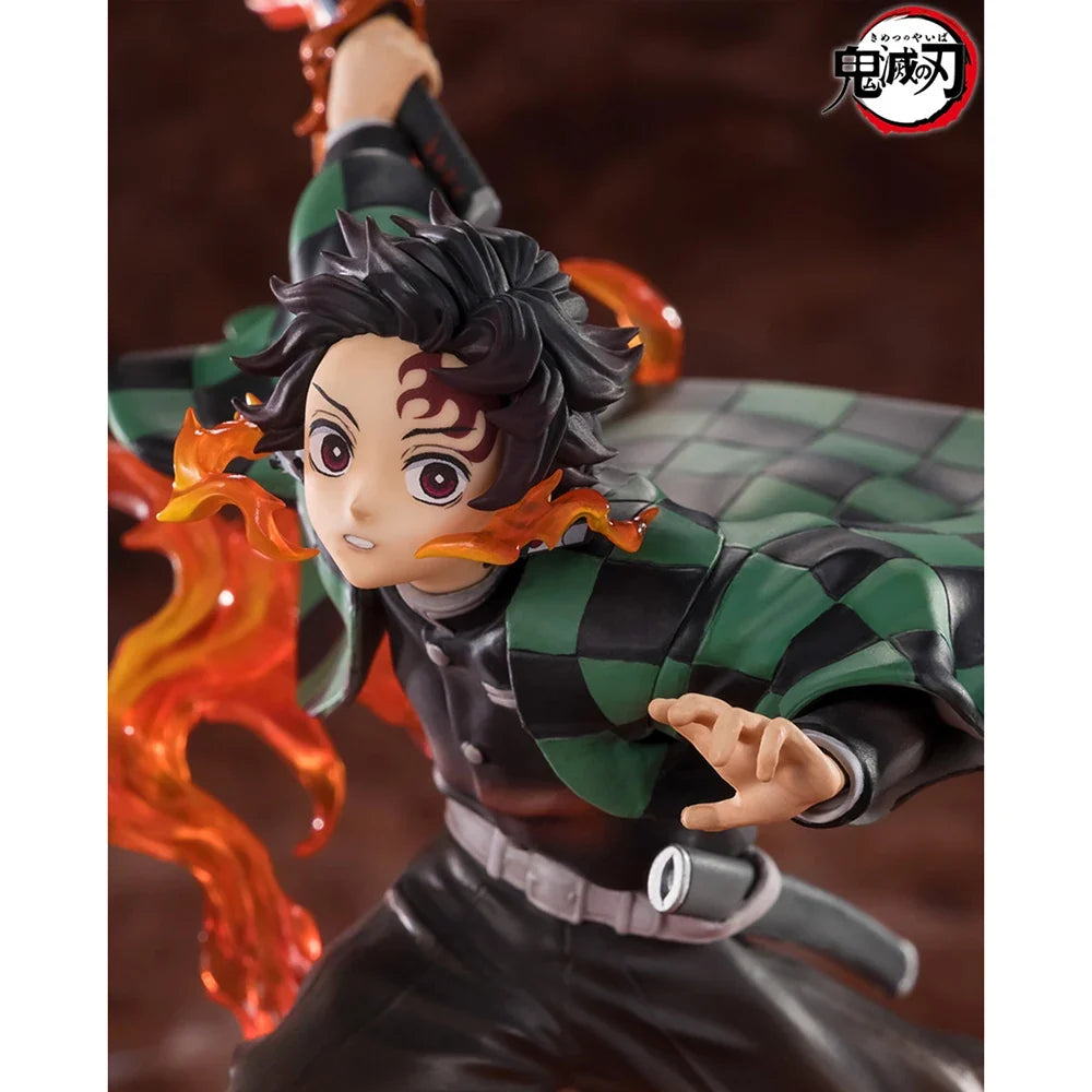 Original BANDAI Figuarts ZERO Demon Slayer Tanjiro Kamado (Rengoku Tsuba ver.) Excellent 19.5cm Anime Figure Model Gift Toys