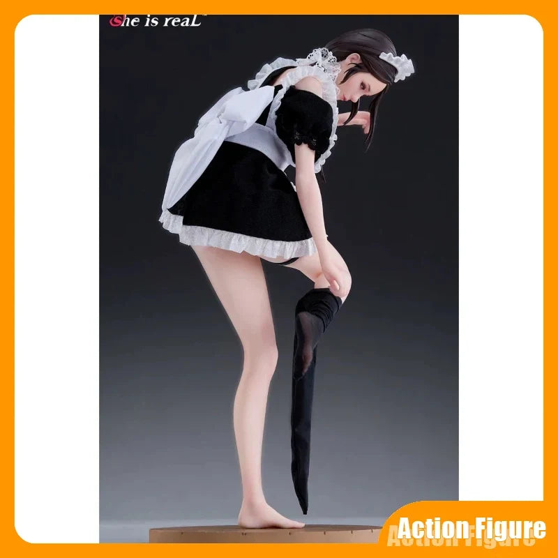 In Stock Authentic Bearpanda 1/6 Anime Figure She Is Real Sexy Stocking Maid Model PVC Doll Decorative Items Collecting Gift Toy