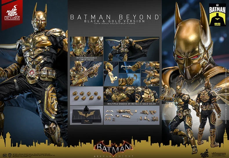 Anime Batman Arkham Knight Future Batman Black Gold Edition 1:6 Scale Handmade Collectible Action Figure for Toy Fans
