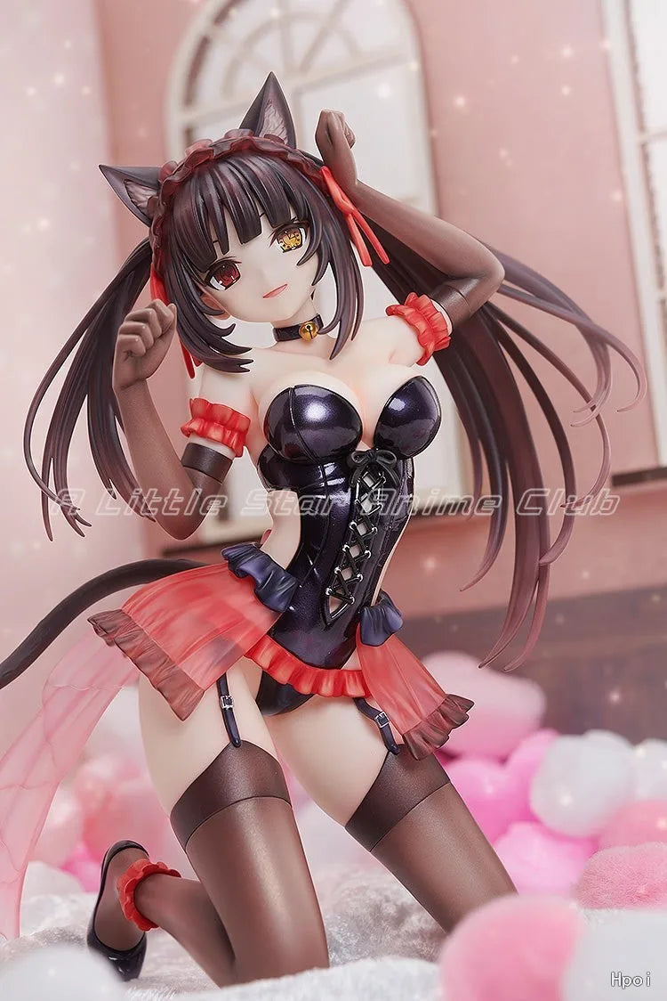 In Stock Original KADOKAWA KDcolle DATE A LIVE Kurumi Tokisaki Cat Ear Animation Figures Model Collection Toys