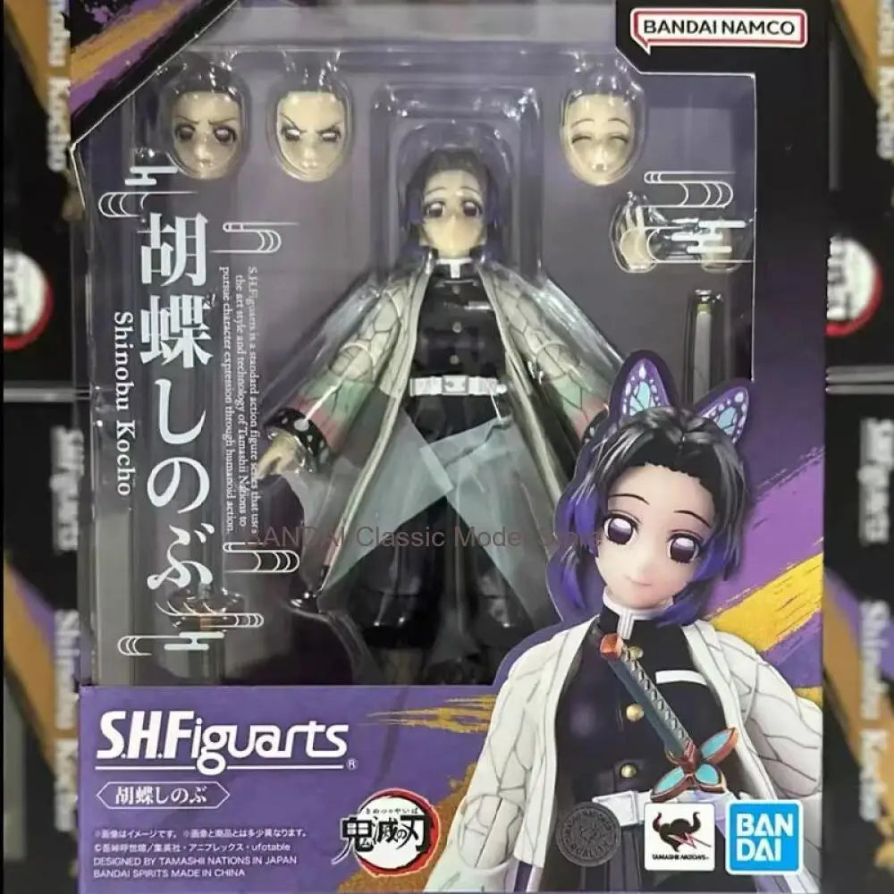 In Stock BANDAI Original Box S.H.Figuarts Demon Slayer Shinobu Kocho SHF Action Figure Model ToyGift for Kid Foam Box Packaging