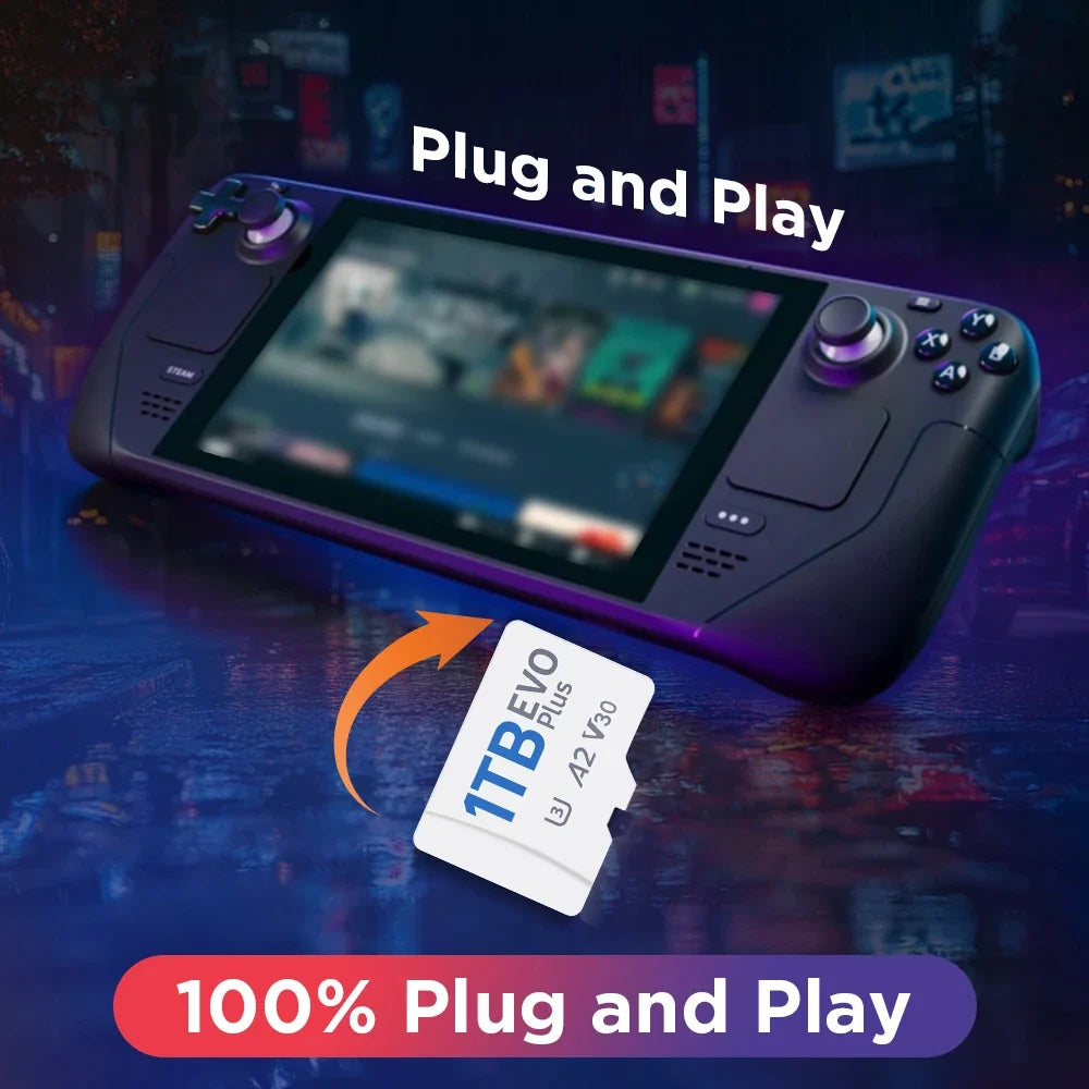1T Game Card For Steam Deck/Windows Handheld/PC With 61200+Retro Games of PS3/PS2/PS1/WII/SNES/N64/MAME Plug&Play Gaming Card