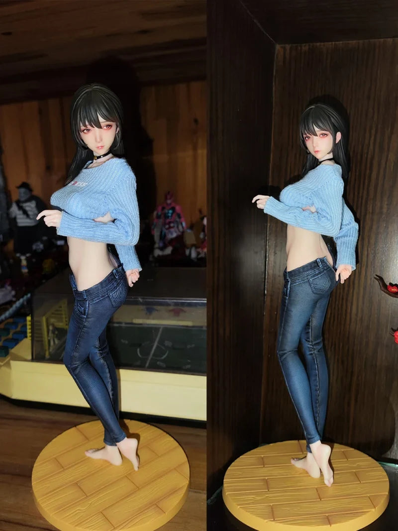In Stock New 27cm Genuine Hitomio《She Is Real》 Guitar Sister Jeans Series Sexy Anime Figure  Decoration Desktop Collectible Toys