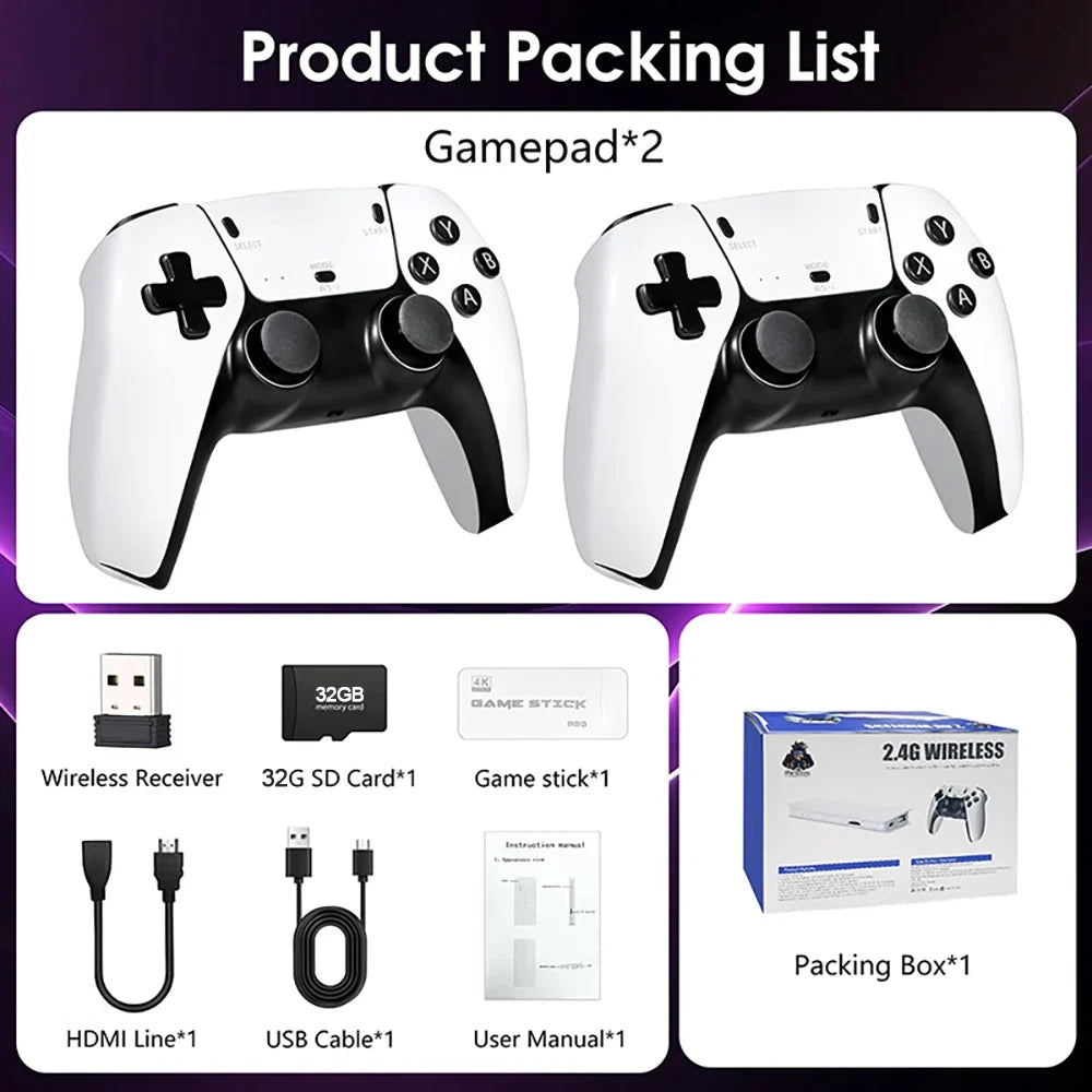 M15 40000 video game 4k pro game stick 64g console 2.4g double wireless 4k controller retro game TV stick classic games retro