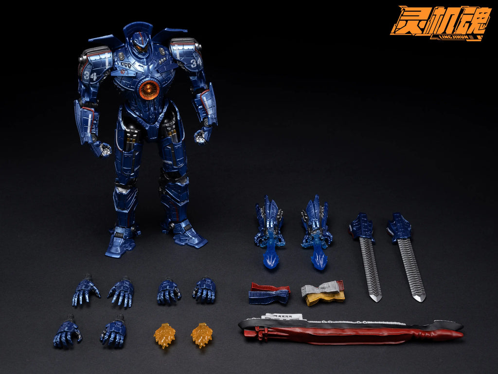 LING JIHUN Original Pacific Rim Crimson Typhoon Finished Mecha LED Light Emitting Action Robot Figures Toys  Collectible Mode