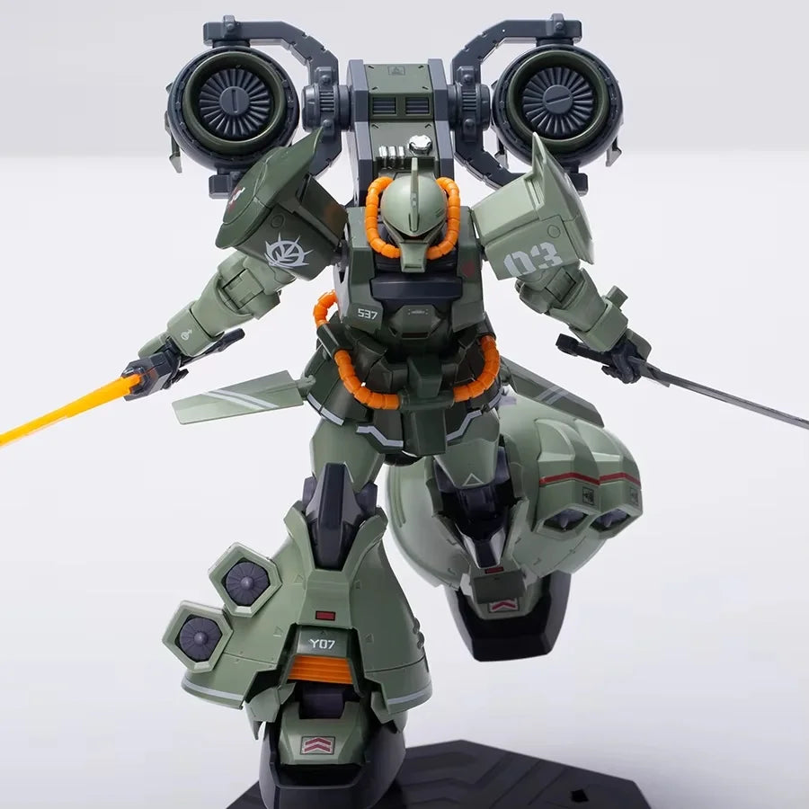 Gravitation HG 1/144 MS-07H-8 Gouf Flight Type Assembly Model Kit - Action Figure Plastic Robot Toy in Black Green Blue