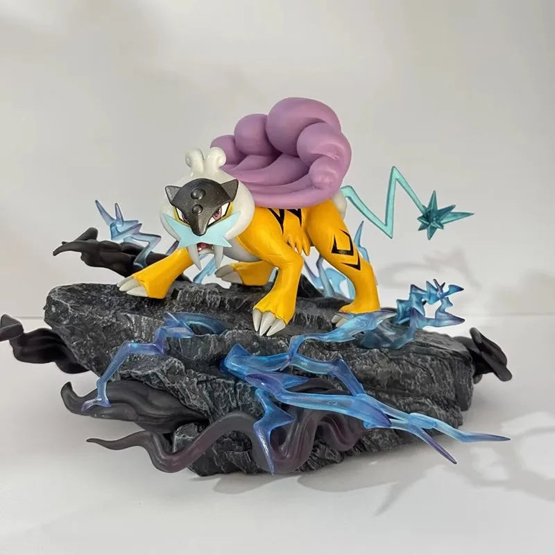 Pokemon Raikou Anime Figure Three Sacred Action Figurine PVC Statue Model Doll Collection Desk Decoration Toy Kid Birthday Gifts