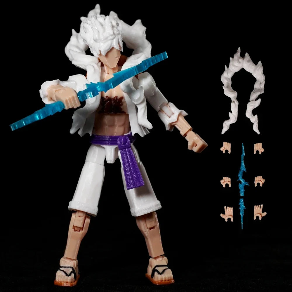 3D Printed ONE PIECE Monkey D Luffy Nika Toys Action Figures Anime Multi-Jointed Shapeshift Toy Mannequin Ornaments Model Gifts