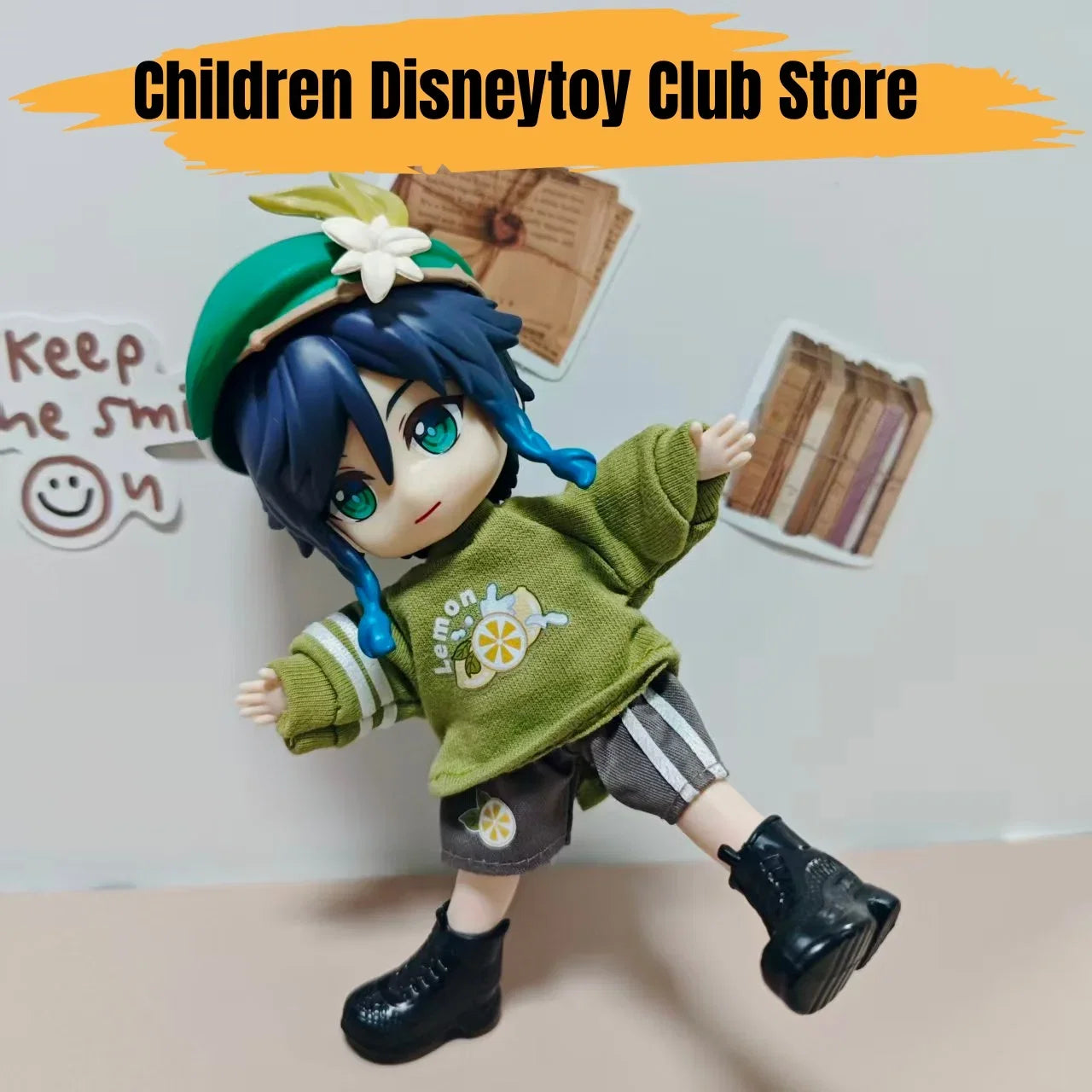 Ob11 1/12 Genshin Impact Anime Venti BJD Model Doll Action Figure Model Figurine Decoration Toys Green Suit Toys