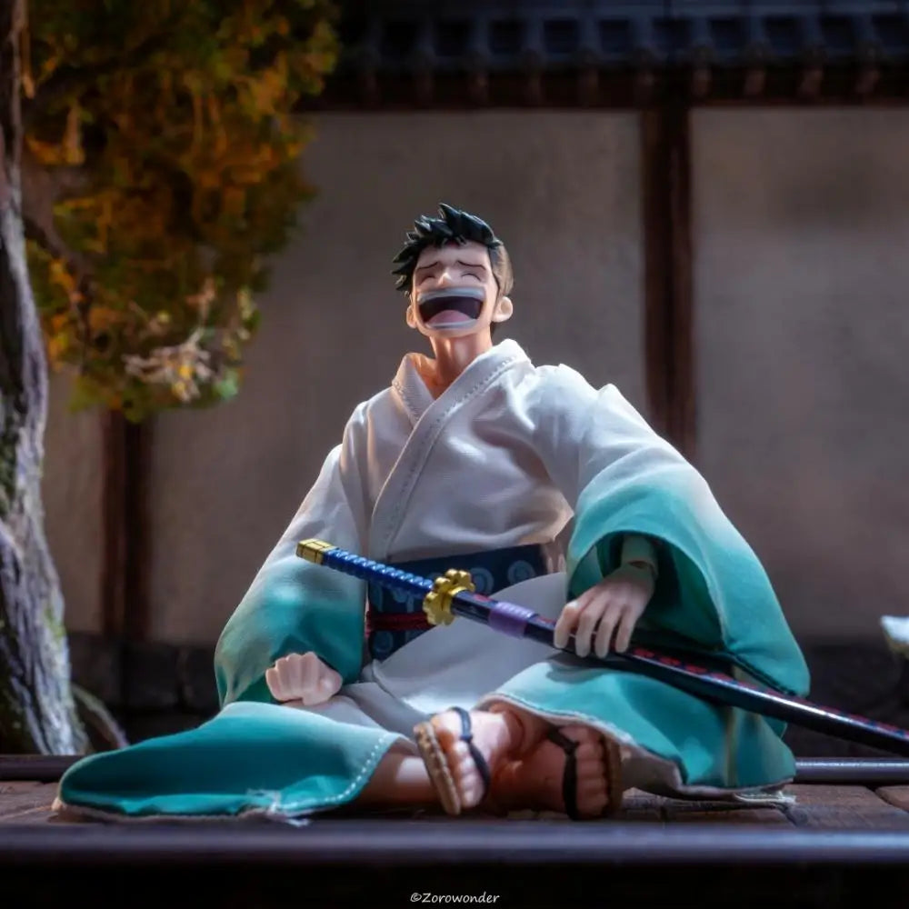 One piece  SHF Anime NEW Handmade Great Swordsman Shimotsuki Ryuma Kimono clothes Built In Iron Wire Is Suitable for 1/12 Toys
