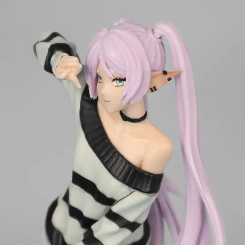 Frieren: Beyond Journey’S End Anime Figure Sweater Cute Girl Standing Posture Action Statue Doll Collectible Gift