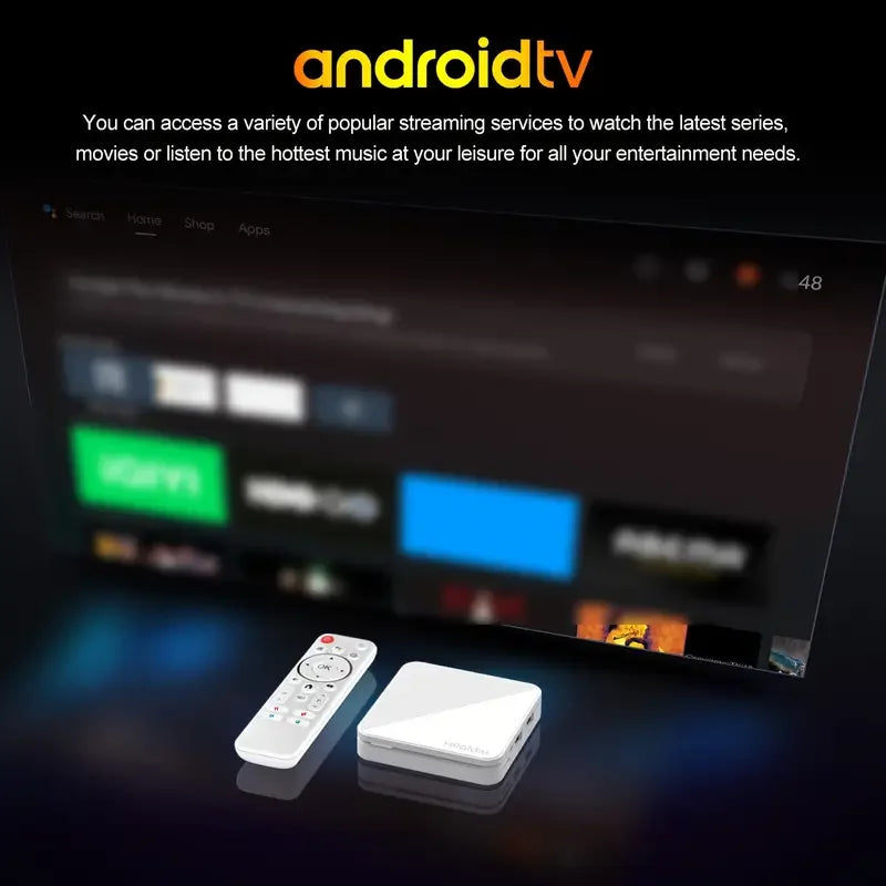 H96 MAX H313 Smart TV Box Android 14 ATV TV Box 4K@60fps 100M/LAN Wifi6 BT5.0 Google Voice Assistant Media Player Set Top Box
