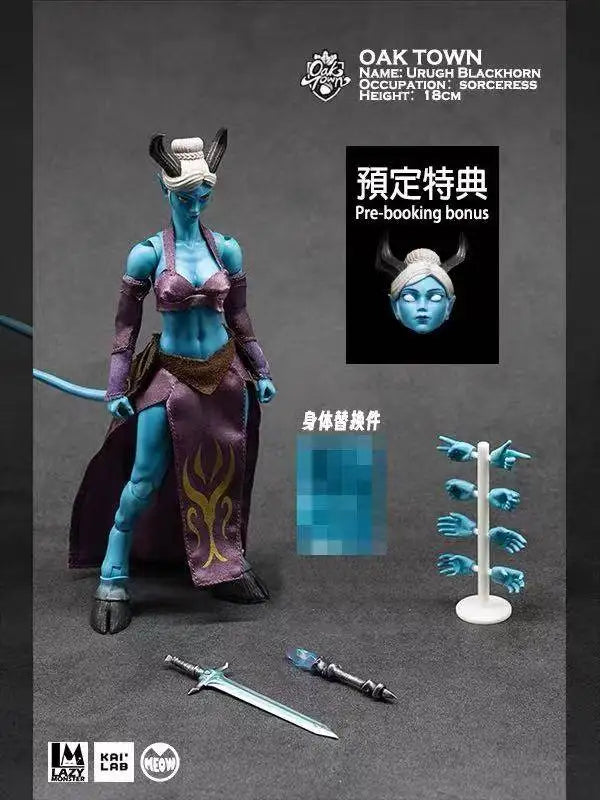 In Stock Lazy Studio 1/12 Oaktown 2 Wave Green-Haired Shepherd Black Horn Action Figure Desk Decor Ornament Toy Gifts
