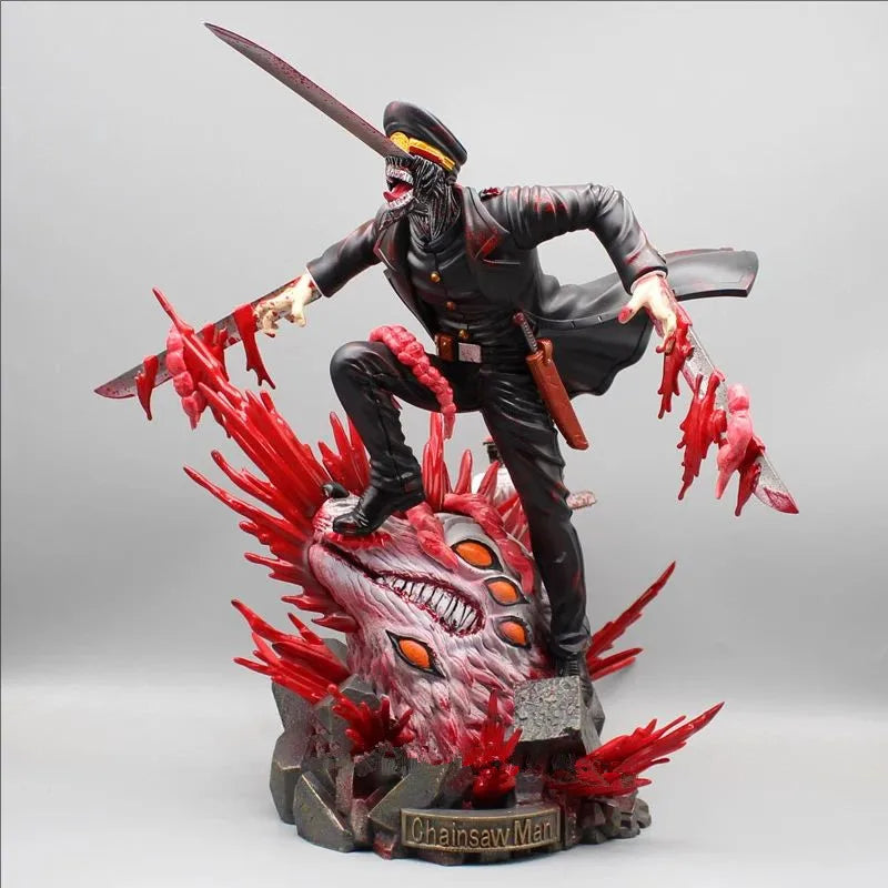 Anime Chainsaw Man Denji Figures VS Samurai Sword Action Figures 35cm PVC Figurine Model Collection Toys for Children Doll Gifts