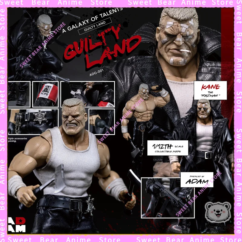 Auf Lager ADAM GUILTY LAND KANE Postman 1/12 Maßstab Sin City Stoff-Outfit Soldat Actionfigur Anime-Modell Trendiges Spielzeug Puppe