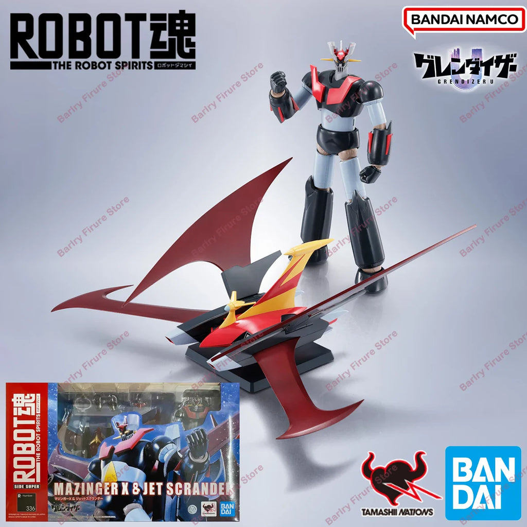Original Echtes Verpacktes Modell BANDAI THE ROBOT SPIRITS Grendizer U 15cm Mazinger X & Jet Scrander Anime Figur Actionfigur Spielzeug