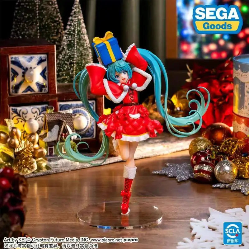 in stock Genuine SEGA VOCALOID Hatsune Miku 2024 Christmas Gift PVC Anime Figure Model Collector Figurine Toy Desktop ornament
