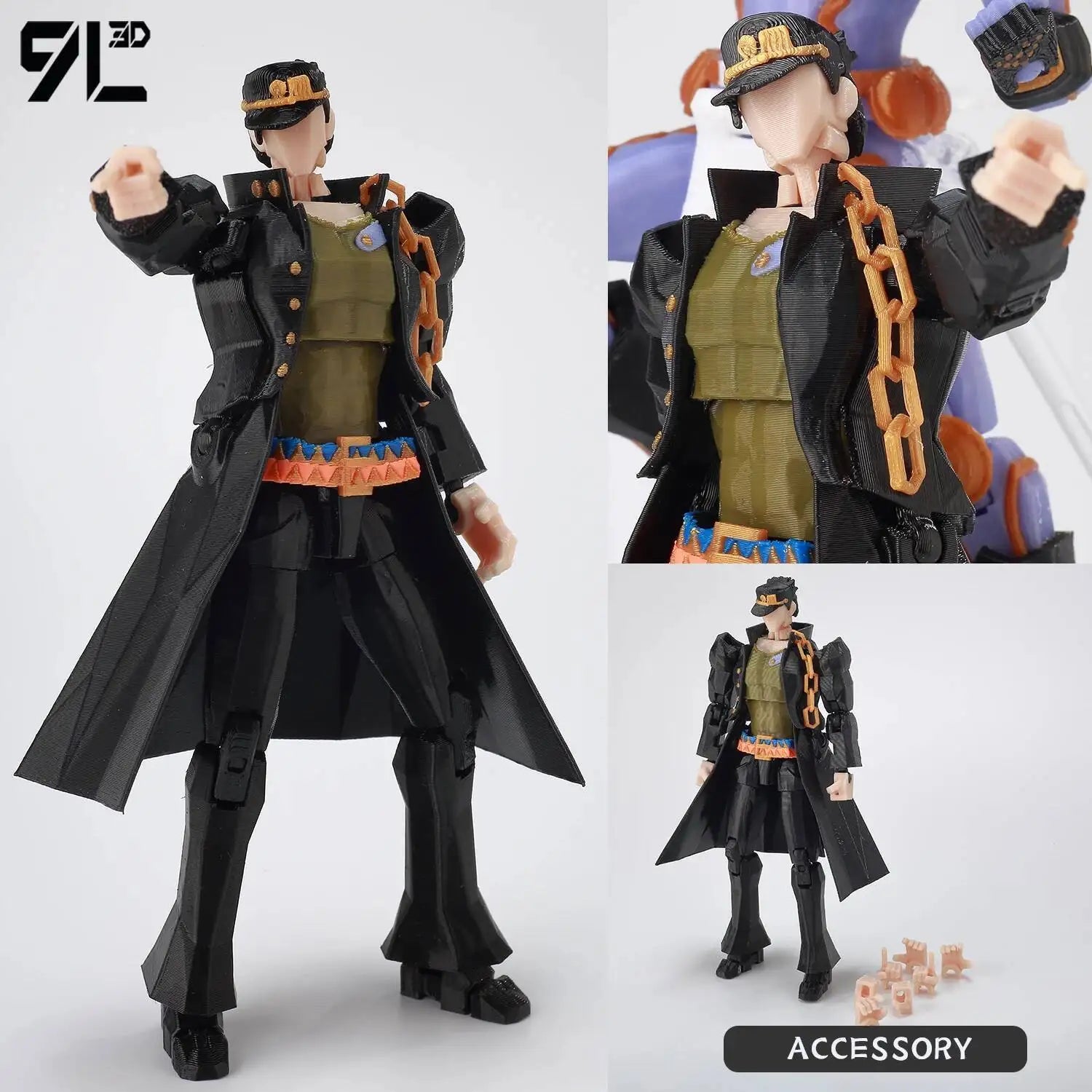 9L3D Lucky13 JoJo's Jotaro Kujo Action Figure Dummy13 with Star Platinum T13 Multi-Jointed 3D Printed Collectible Toys Titan13