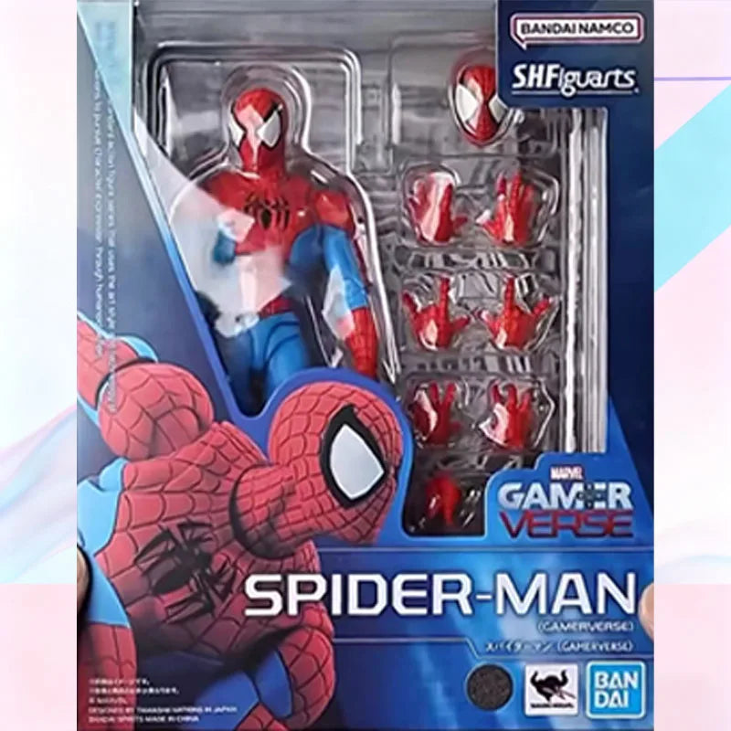 BANDAI S.H.Figuarts SPIDER MAN Figurmodell Alle Altersgruppen Mit austauschbaren Händen, Gesichtsteilen, Netzeffekt, Zubehör, Hintergrundpapier