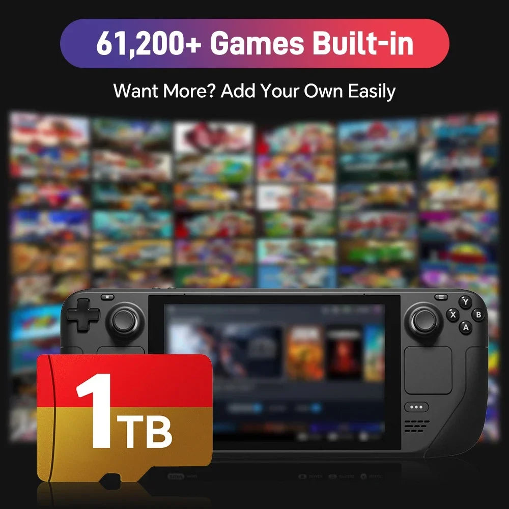 Steam Deck Micro SD Card Retro Gaming TF Card With 65200+Games&70+Emulators for Steam Deck/Wins Handheld/PC for PS3/PS2/PSP/MAME