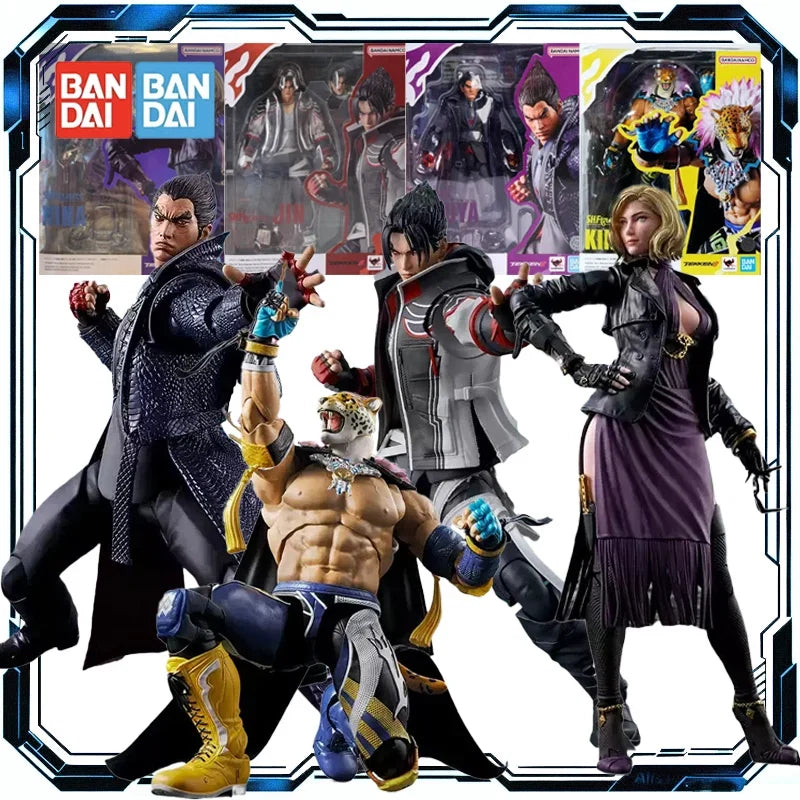 Bandai Original S.H.Figuarts TEKKEN 8 KAZUYA MISHIMA  AND JIN KAZAMA Finished Model Kit Anime Full Action Toy Gifts for Kids