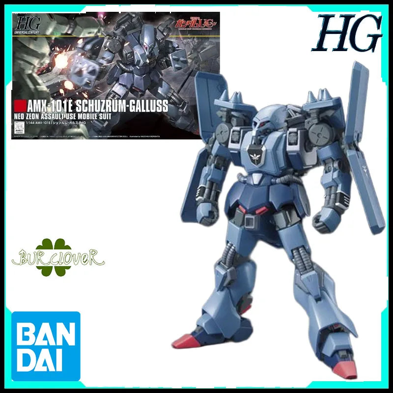 Bandai Genuine HG Schuzrum Galluss MX-101E 1/144 Anime Action Figure Assembly Model Toys Gifts For Children Collectibles Hobby