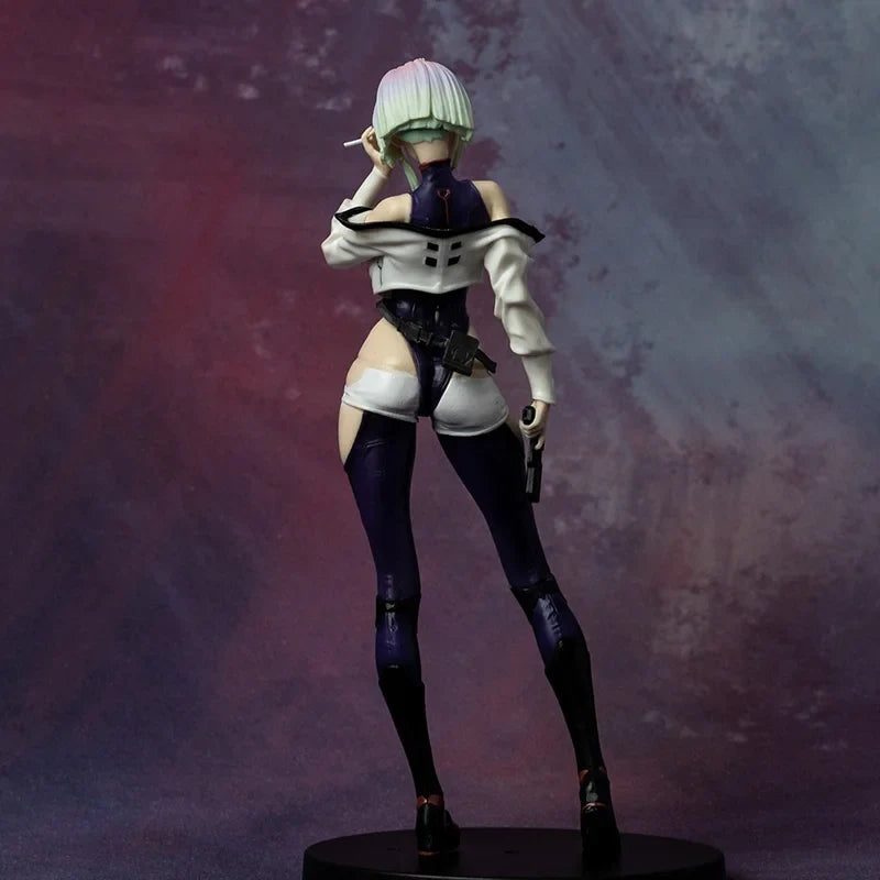 Hot 22.5cm Bandai Cyberpunk: Edgerunners Anime Figures Lucyna Kushinada Model Desktop Handmade Ornaments Decoration Boy Gifts