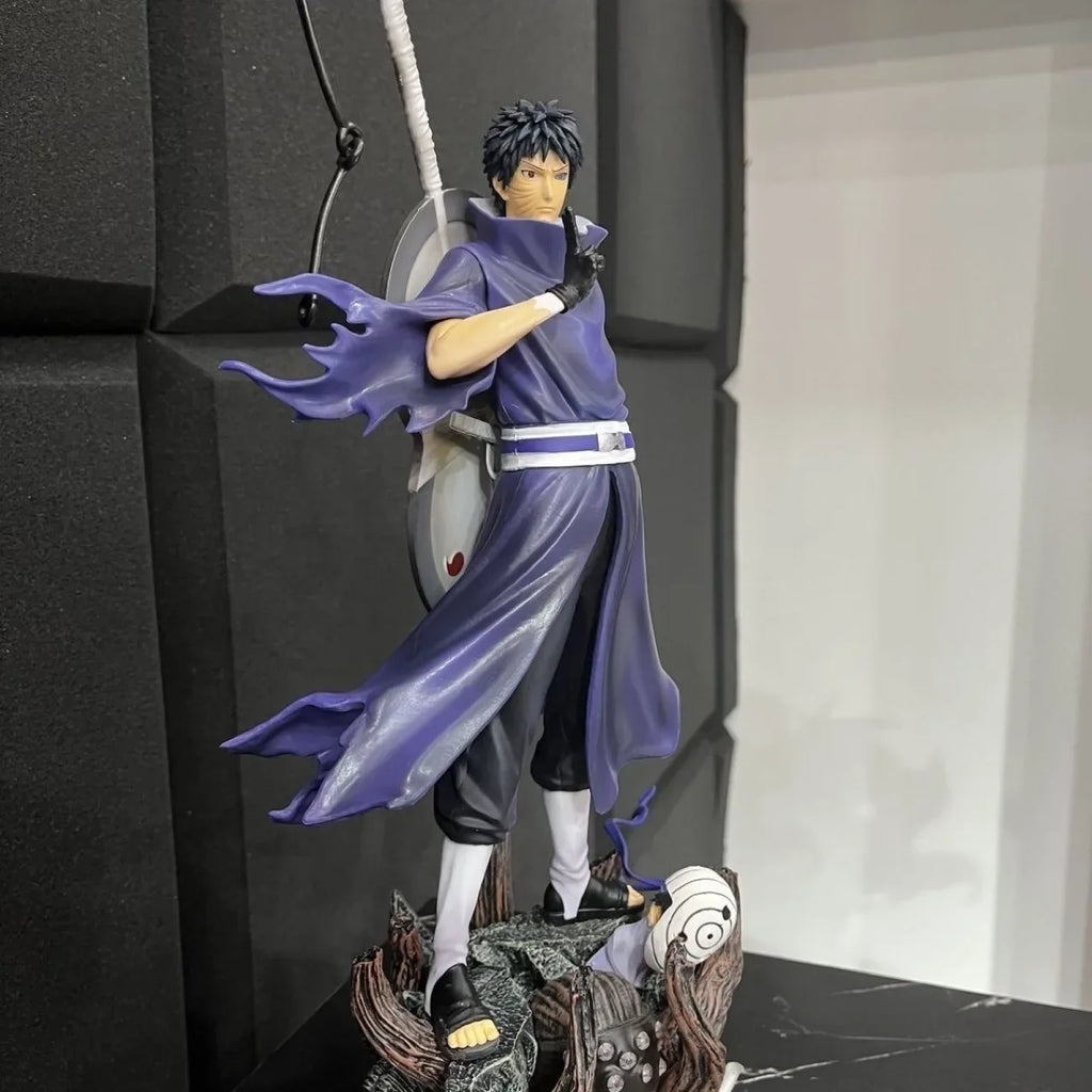 22cm NARUTO Anime Figures Uchiha Obito Standing Posture Sculpture Scene Doll Pvc Model Statue Ornament Collection Toys Gifts
