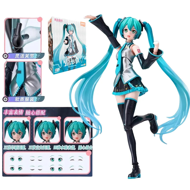 Blokees Hatsune Miku 17th Modeling Sakura Miku Singer Action Figure Joint Mobility Anime Assembly Toy Doll Collection XMAS Gifts