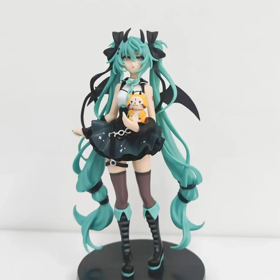 Anime Hatsune Miku 19CM Little devil raccoon Kawaii Action Figure PVC Doll Model Toys Desktop Decoration Holiday Gifts In Stock