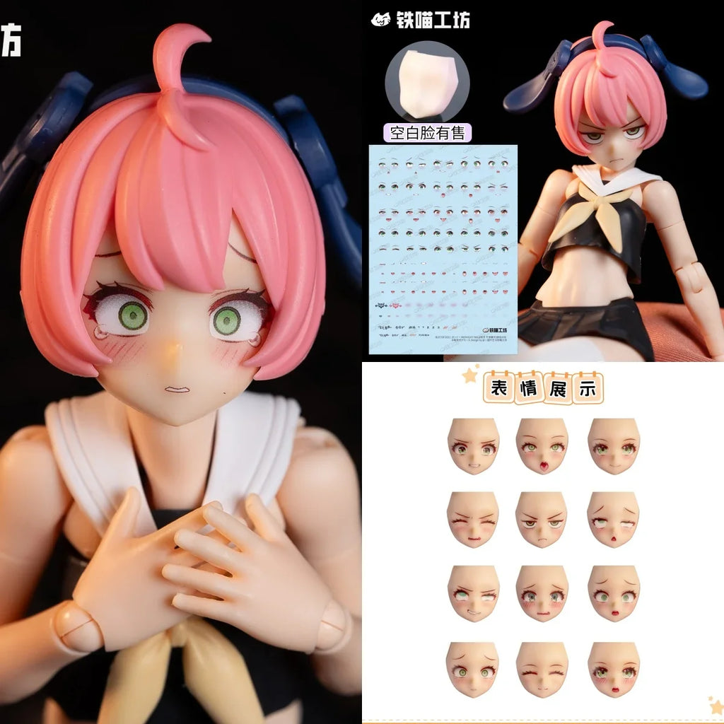 [No Figure] Original Kotobukiya Tank Gunner Knight 1/12 Female Soldier Stickers Cute Eye Water Decals For 6inch Action Figure