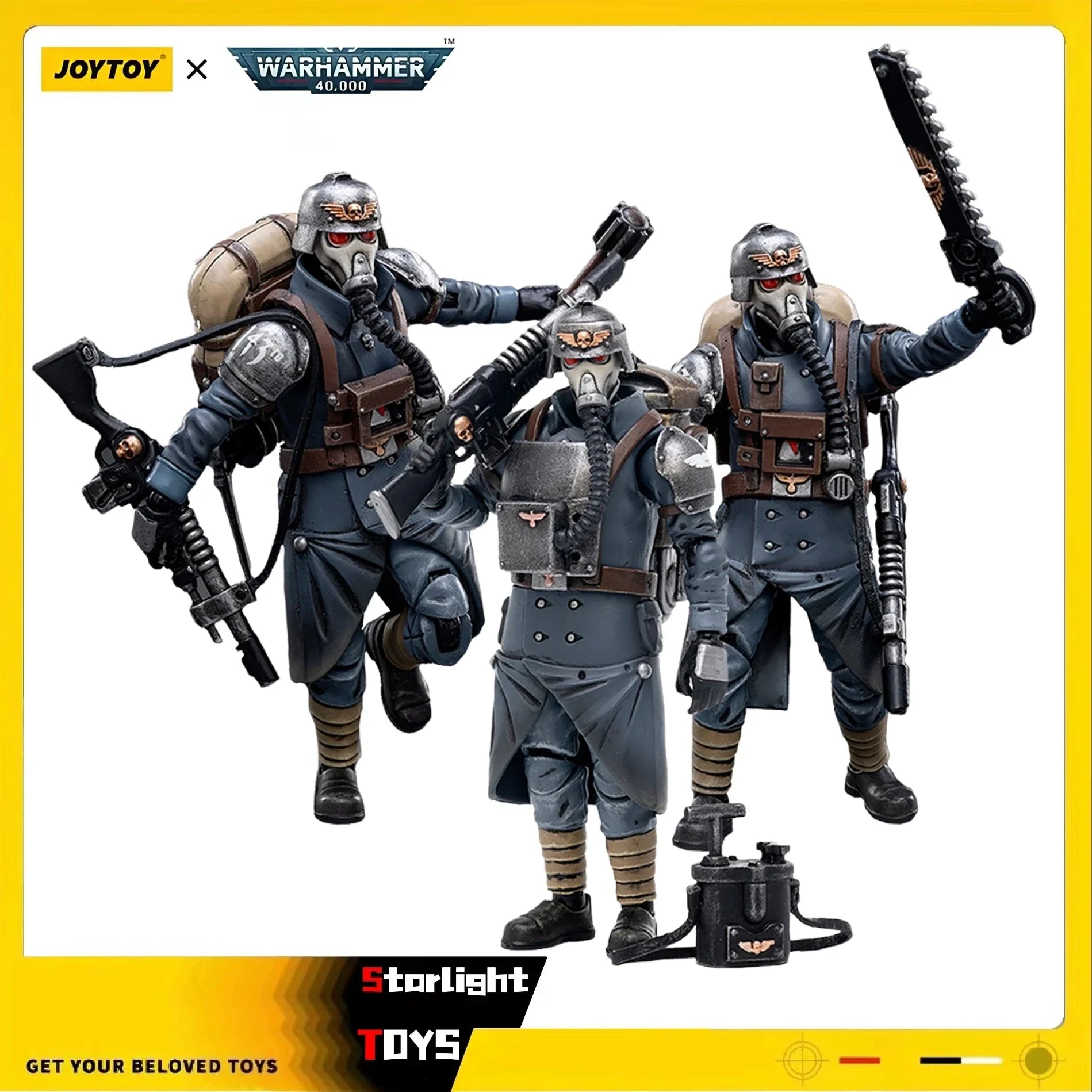 JOYTOY 1/18 Action Figure Warhammer 40K Astra Militarum Death Korps of Krieg Veteran Squad Model Toy Gifts