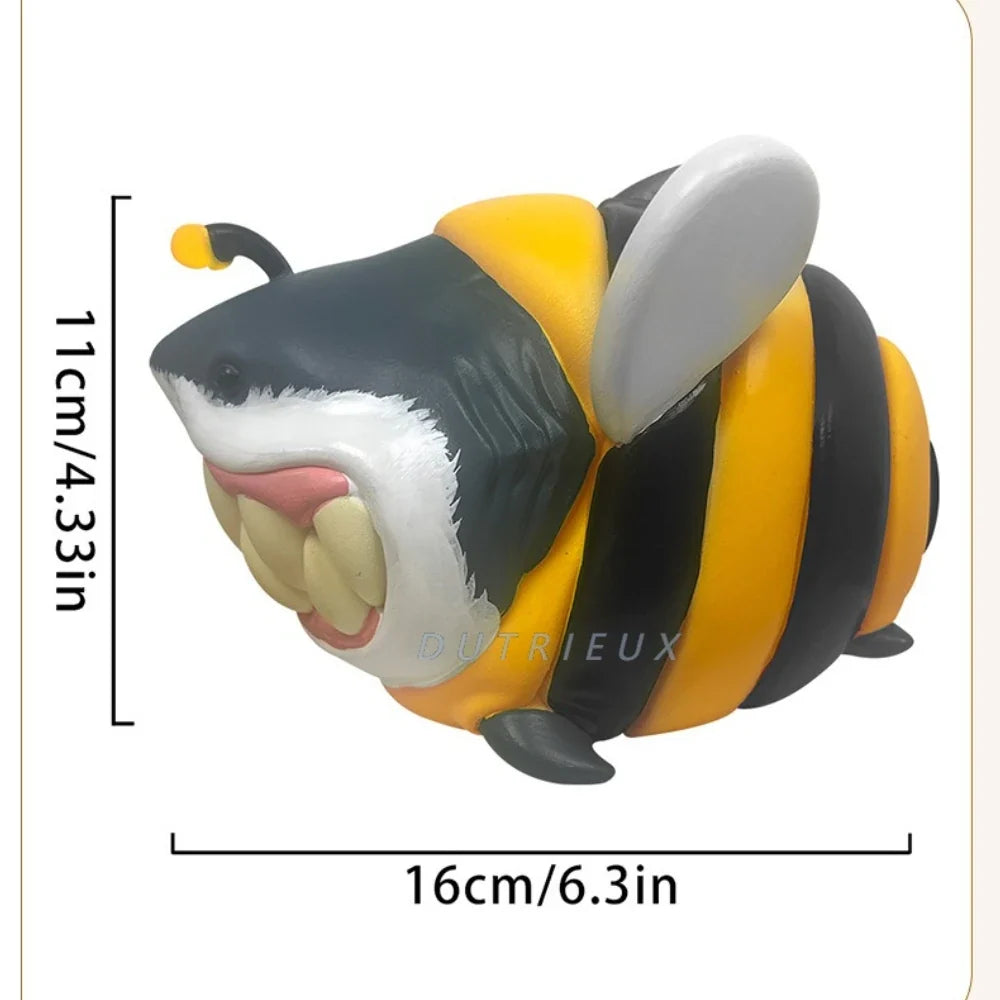 Fierce Rhubarb Shark Resin Figurine, Mini Version of Big Shark Resin Deep Sea Shark Home Bedroom Office Desktop Decoration
