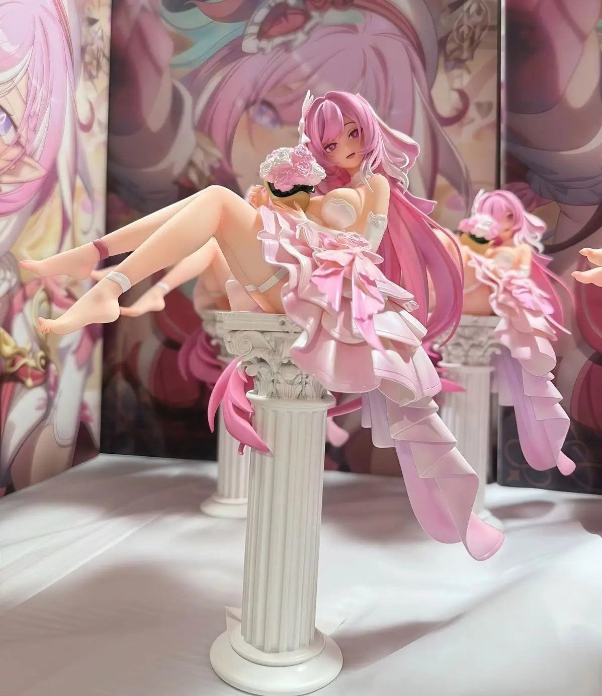 Vorbestellartikel, derzeit nicht vorrätigHeißer Verkauf Honkai Impact 3 Elysia Hochzeitskleid Ver. Anime-Mädchen-Figur Sammlermodell Schreibtischdekoration