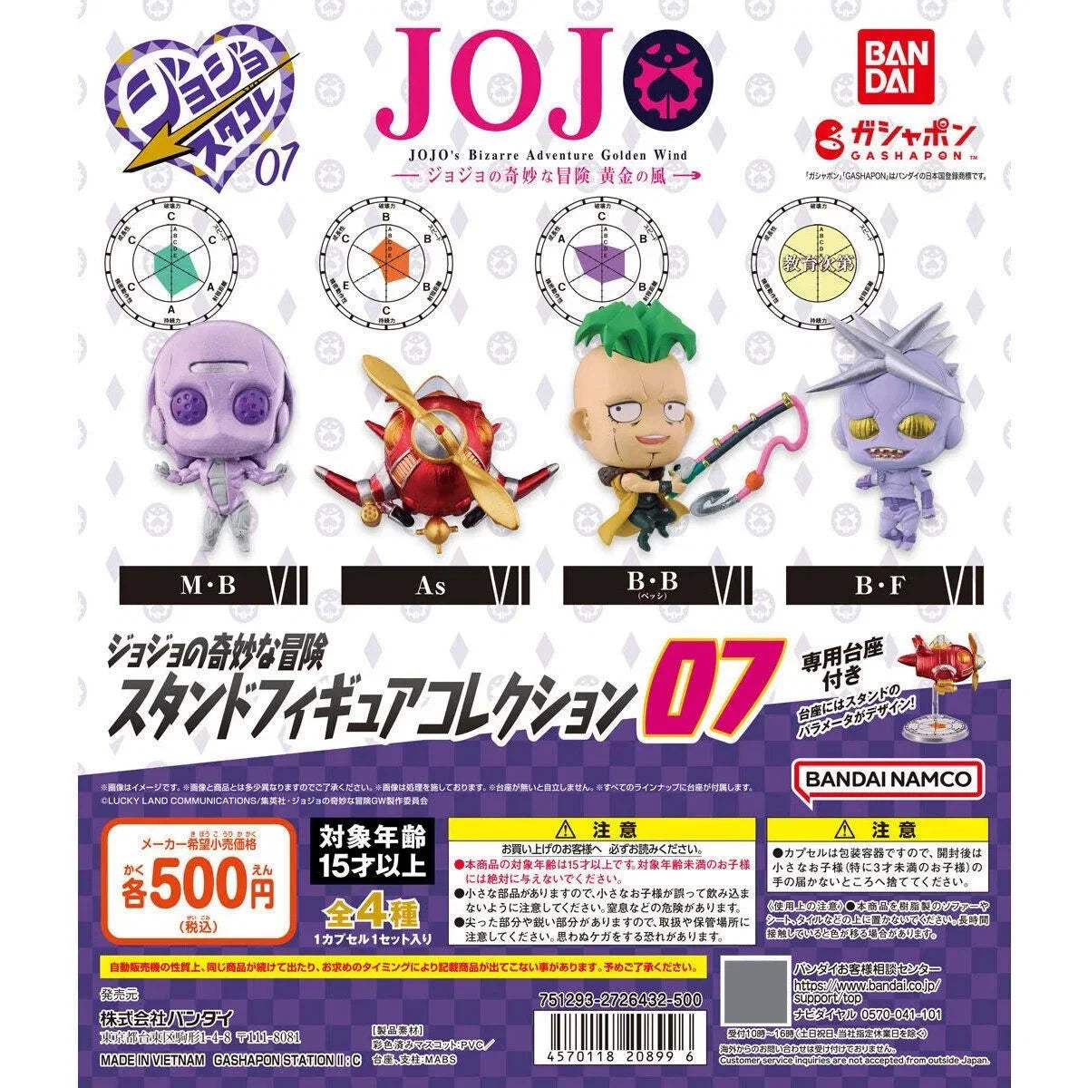 JoJo's Stand Gashapon SD 07 - Golden Wind - Cute Q - Version Mini Ornaments