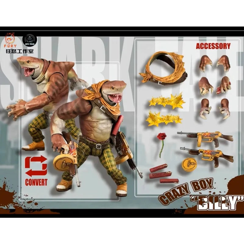 Fury Toys 1/12 Action Figure Abyssal Power Series Original Animal Model Shark Toy Arthur Billy Gypsy With Accessories Boy Gift