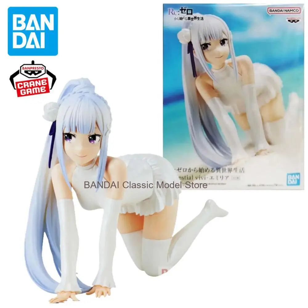 In Stock Original Banpresto Re: Zero Starting Life In Another World 13Cm Emilia Anime Model Figures Boxed Toys Gift Genuine