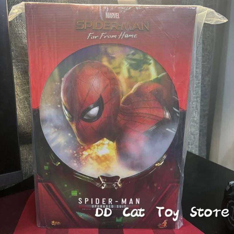Original Hottoys HT 1/6 MMS542 Spider Man Figure Spiderman Far From Home Red And Black Upgrade Suit Action Figure Customized