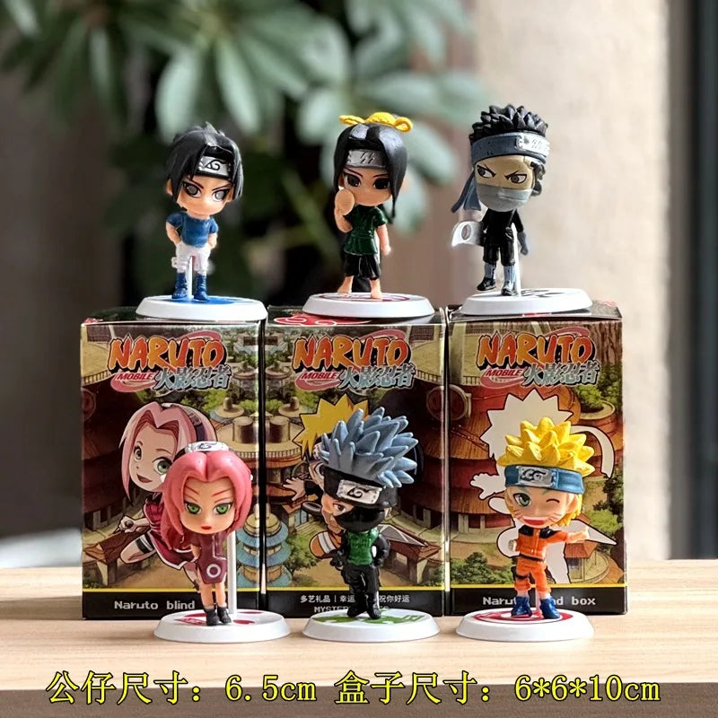 Naruto hand-made blind box, full set of Q version Naruto Sasuke Kakashi, I love Luo cartoon ornaments doll birthday gift anime