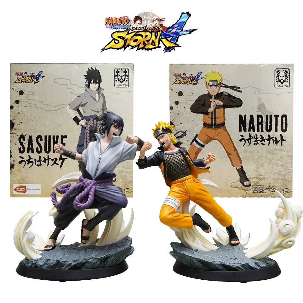 28CM Anime Naruto Shippuuden Narutimate Storm 4 Figure Uzumaki Naruto Sasuke 1/6 Battle Scene Model Toy Doll Action Figure PVC