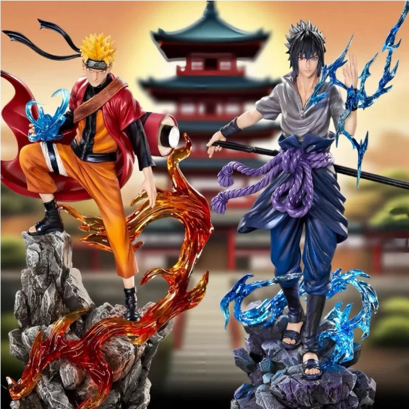 23cm Naruto anime figurine Uzumaki Naruto Uchiha Sasuke action model PVC statue desktop decoration series toy model