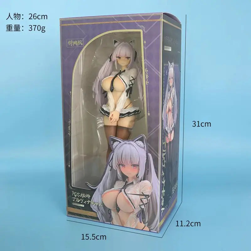 26cm Alvina-Chan Wet Ver 1/7 Figure Siki Anim Guluco Girls Toys Chinese Anime Figure Toy Game Pvc Action Figure Doll