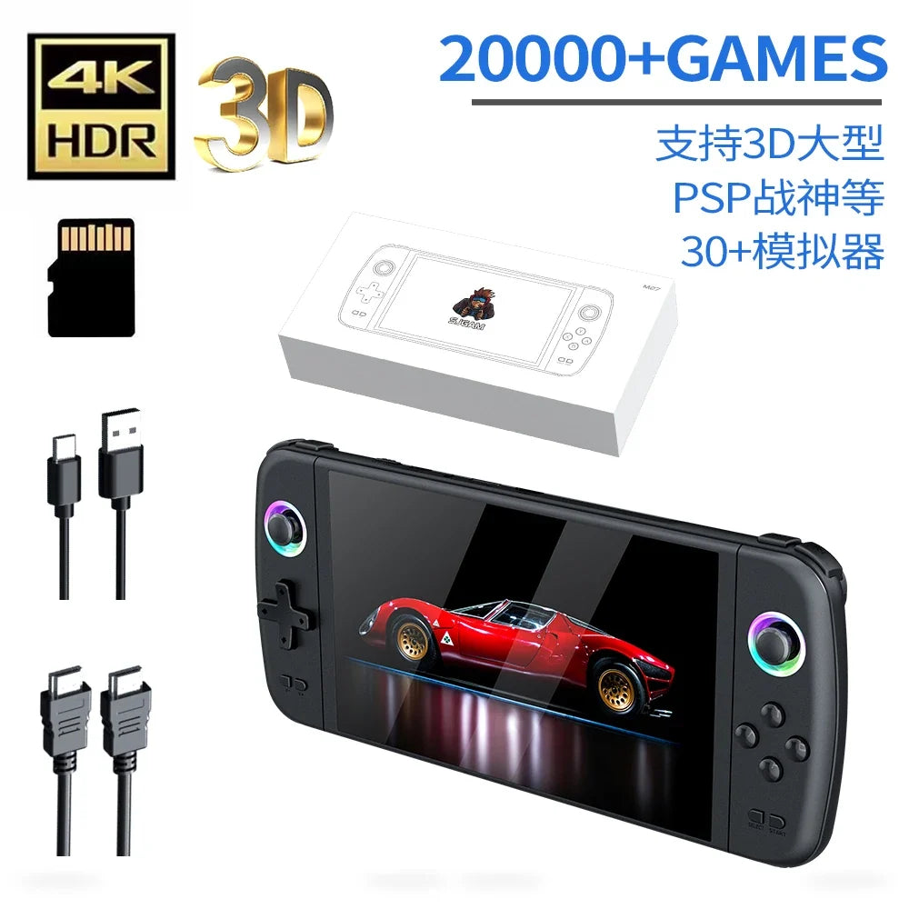 M27 Portable Pocket Retro Handheld Video Game Console 1024*600 Display 7.0 Inch Screen Gaming ﻿Support LINUX Emelec 64G/128G