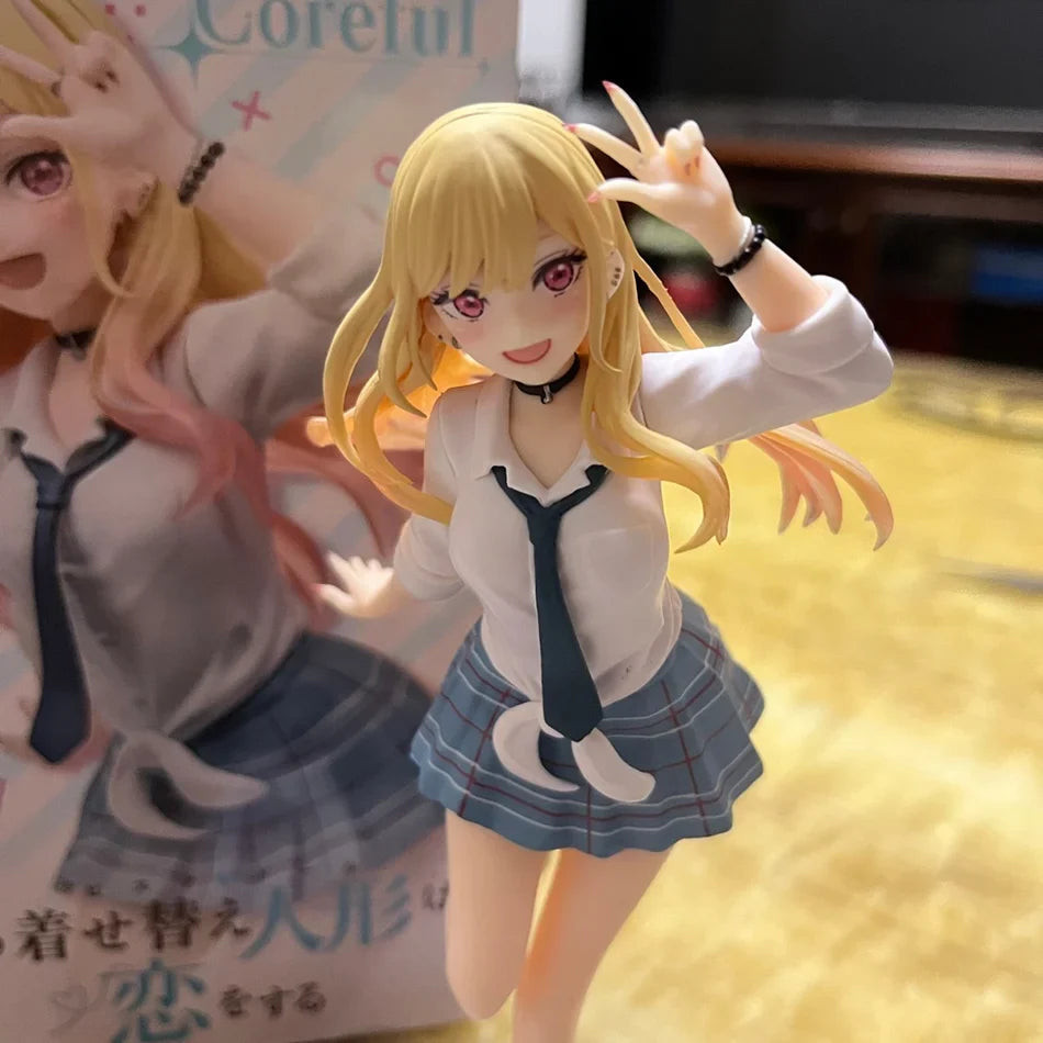 18CM Anime My Dress Up Darling Kitagawa Marin Figure School Uniform Dress Up Standing Model Toy Gift Action Figure For Kids PVC